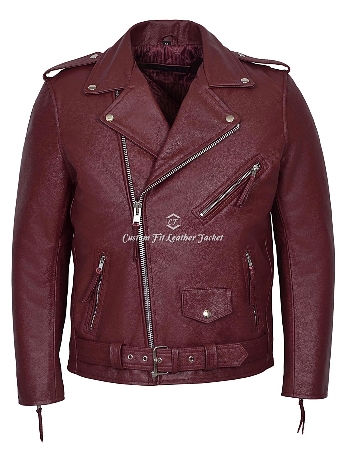 BRANDO Jacket Mens Cherry Biker CLASSIC Fashion Real Cowhide Jacket MBF