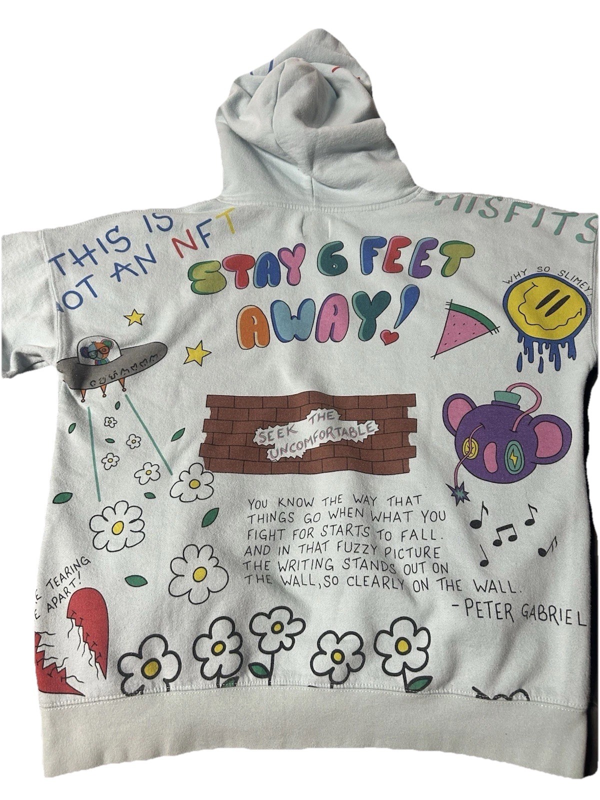 Kuwalla Tee Graphic Hoodie Small Streetwear Grunge Aesthetic Pullover Crewneck