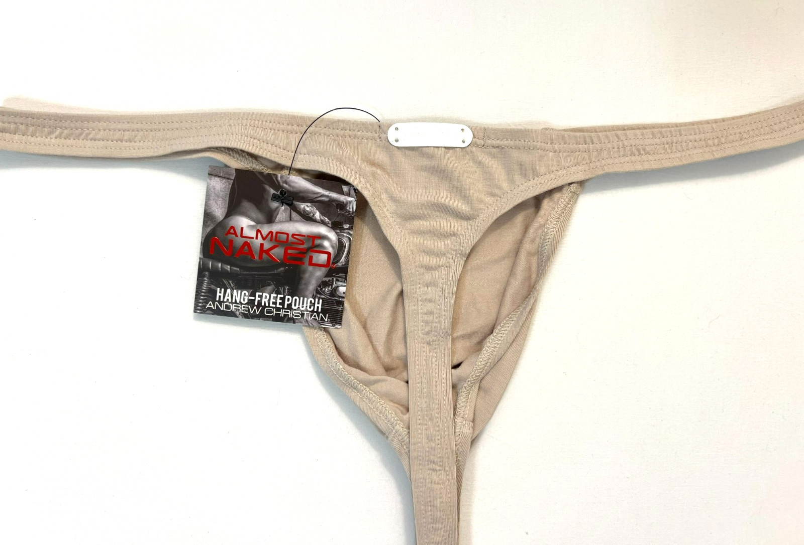 Andrew Christian Size XL Solid Ultra Low-Rise No-Show T-Back Thong – Taupe