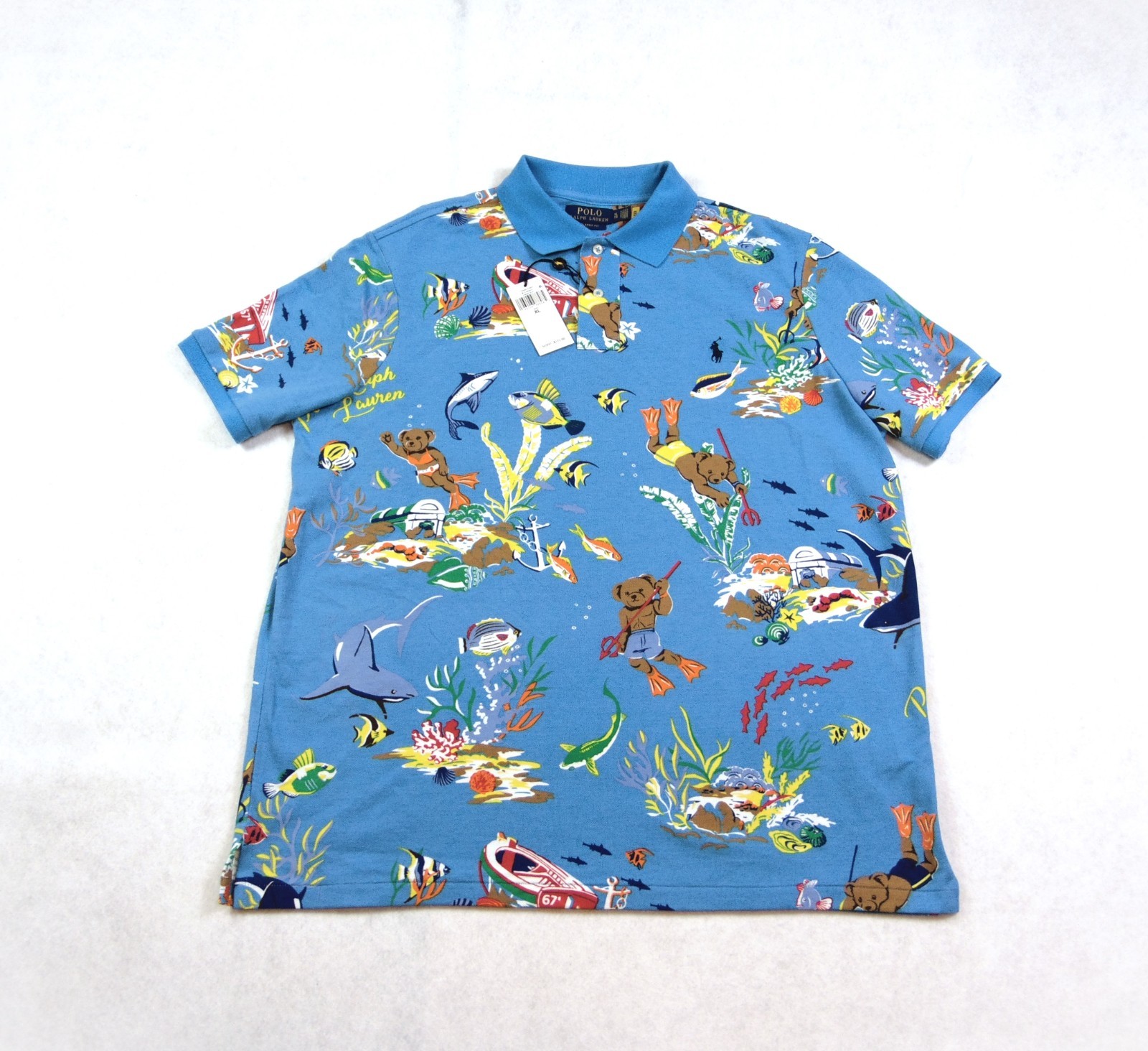 Ralph Lauren POLO Bearwaiian Underwater Bear Classic Fit Shirt Sz XL NEW RARE