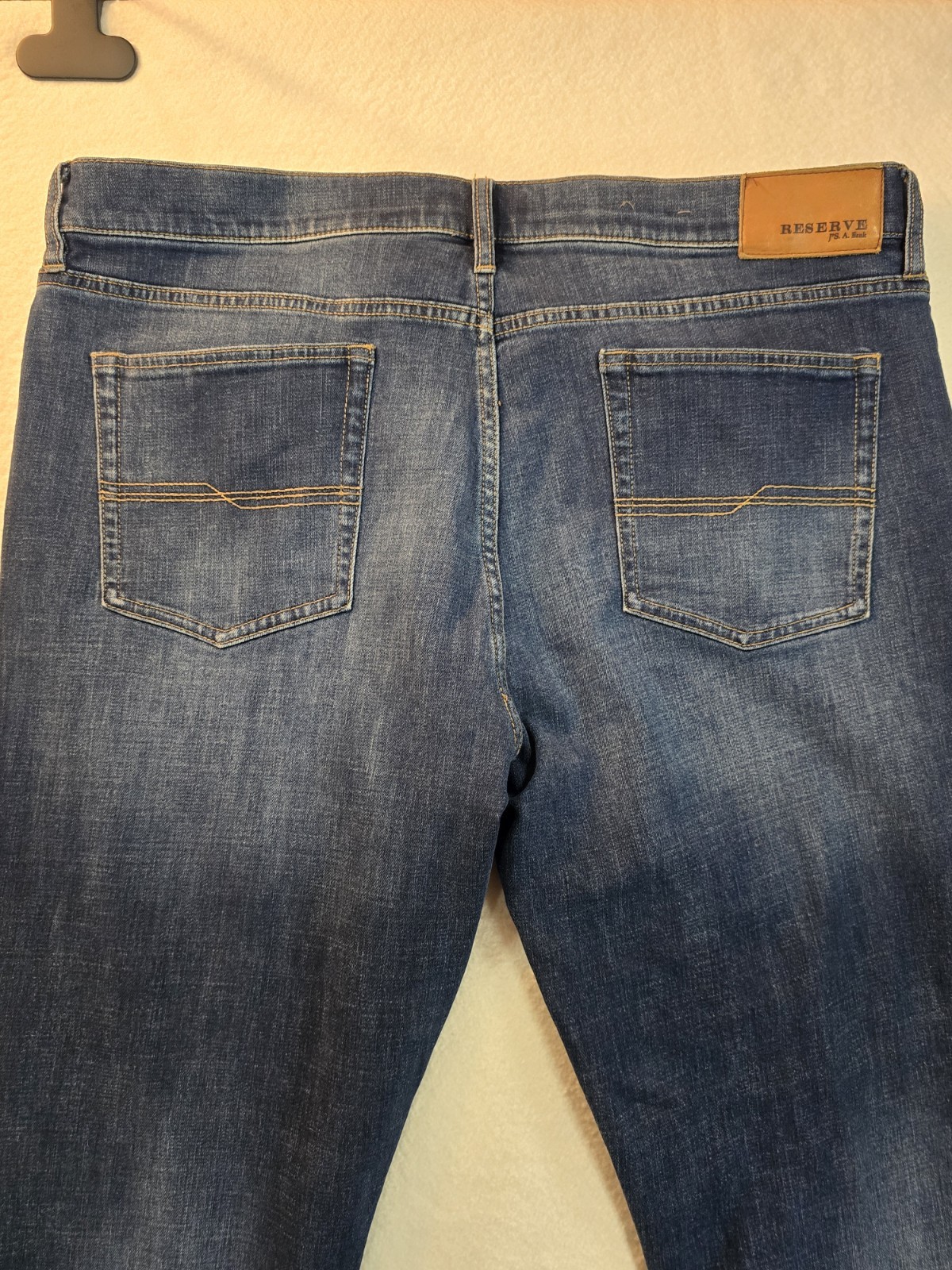 Jos A Bank Reserve Jeans 40×30 Traditional Fit Blue Denim Stretch