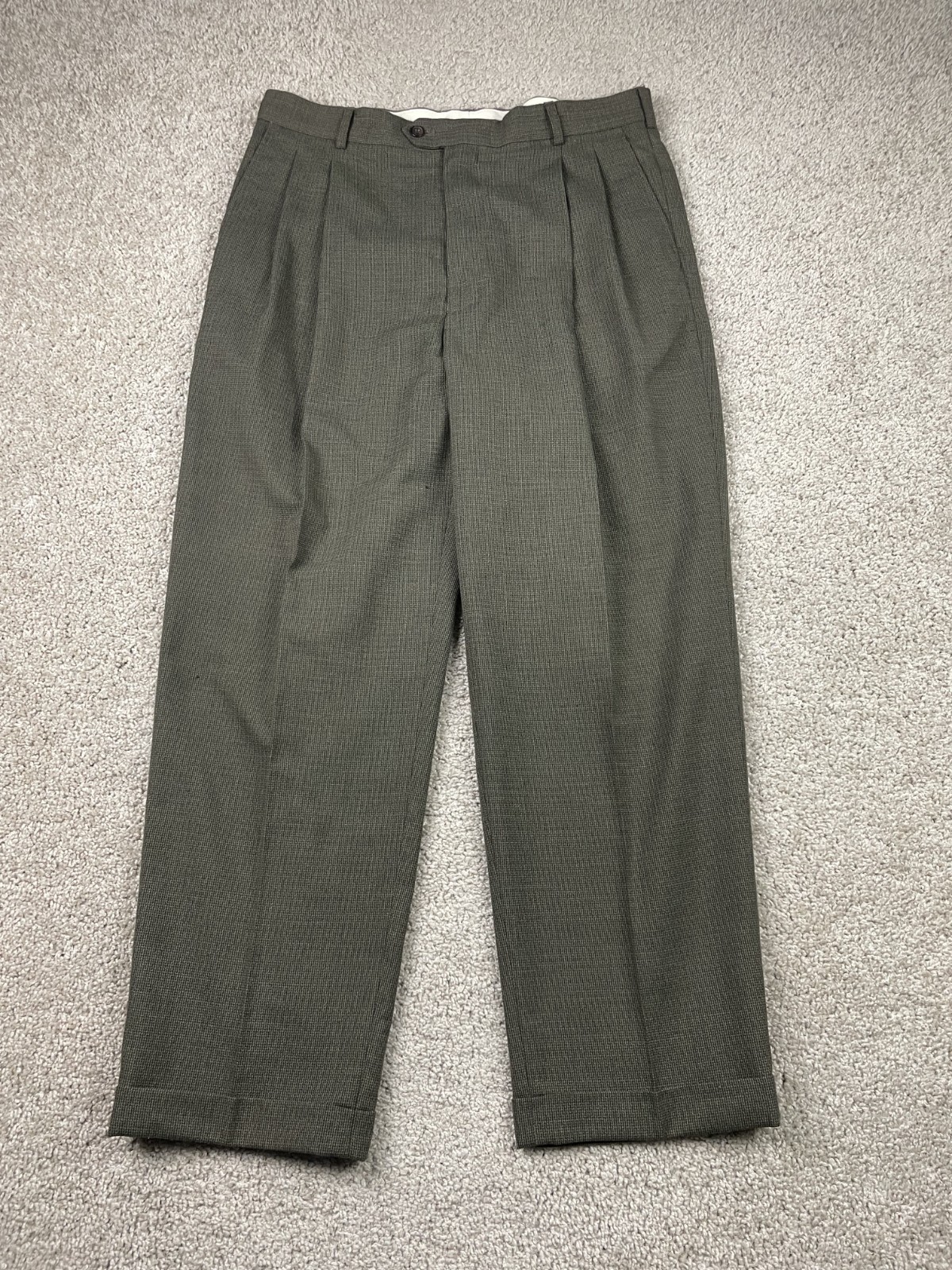 VTG Chaps Ralph Lauren Mens Pants 36×29 Fits 34×29 Trousers Pleated Rayon Blend
