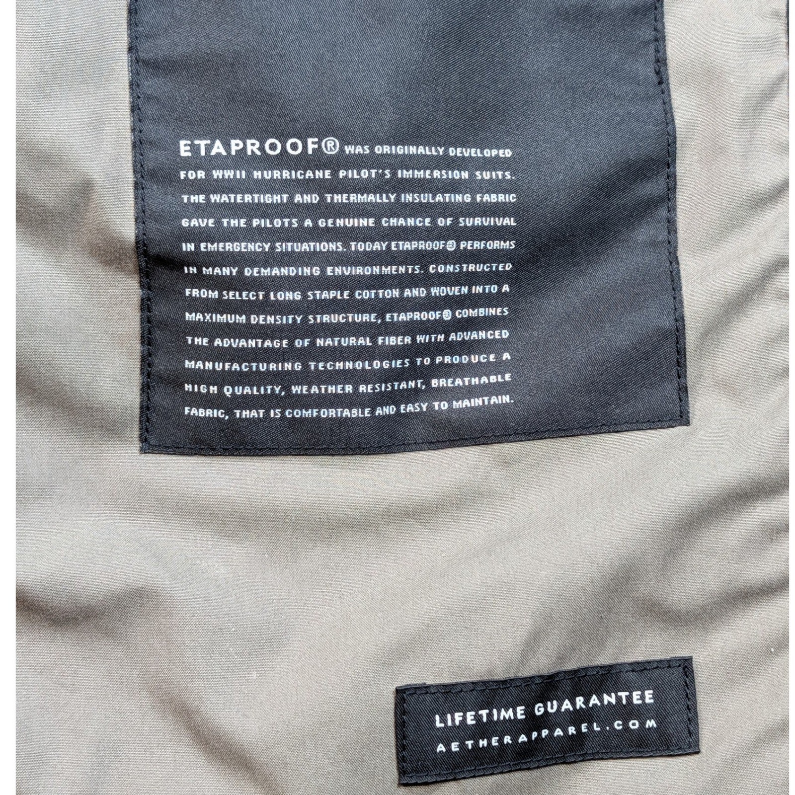Aether Mens M-65 Field Jacket Taupe Brown Etaproof Cotton Utility Coat Size 3 L