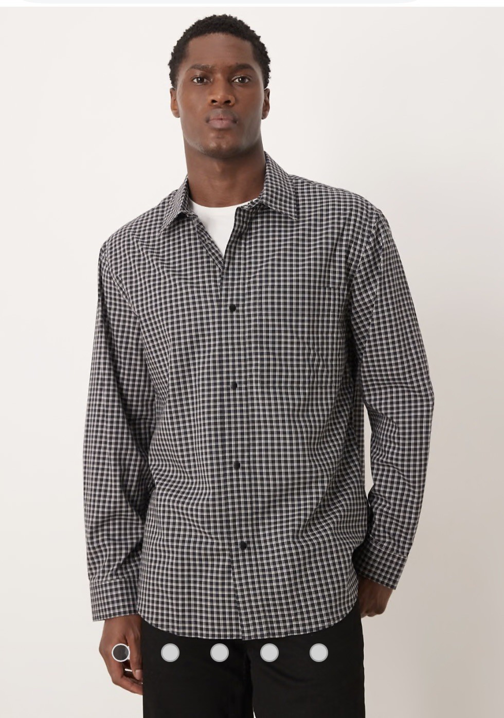 Haggar Button Up Shirt Men’s 4X Black/White Plaid Long Sleeve Pocket