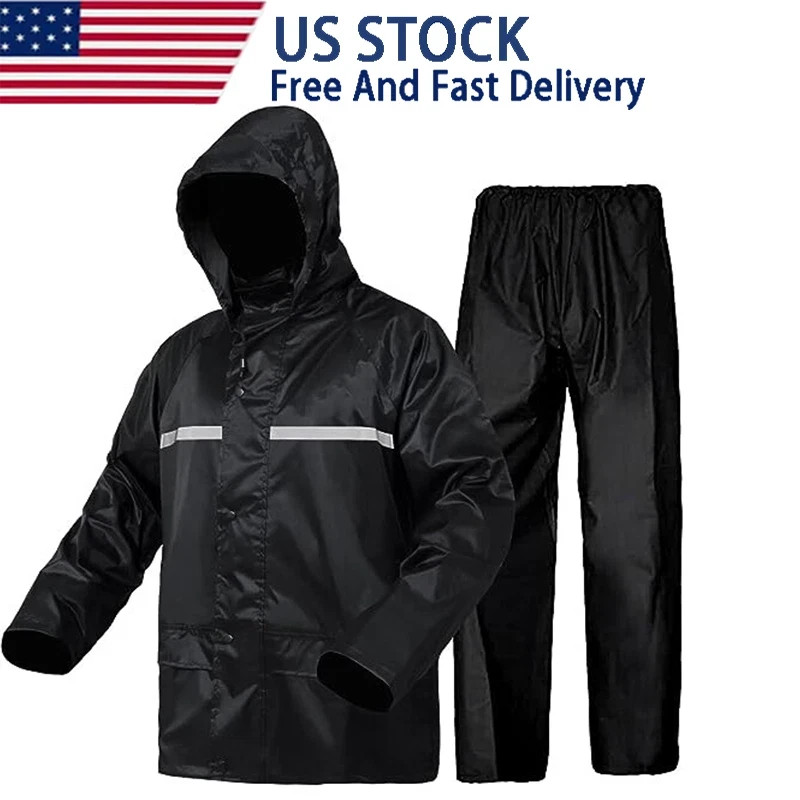 Raincoat Rain Suits Jacket Pants Waterproof Heavy Duty Fishing Women Mens Gear