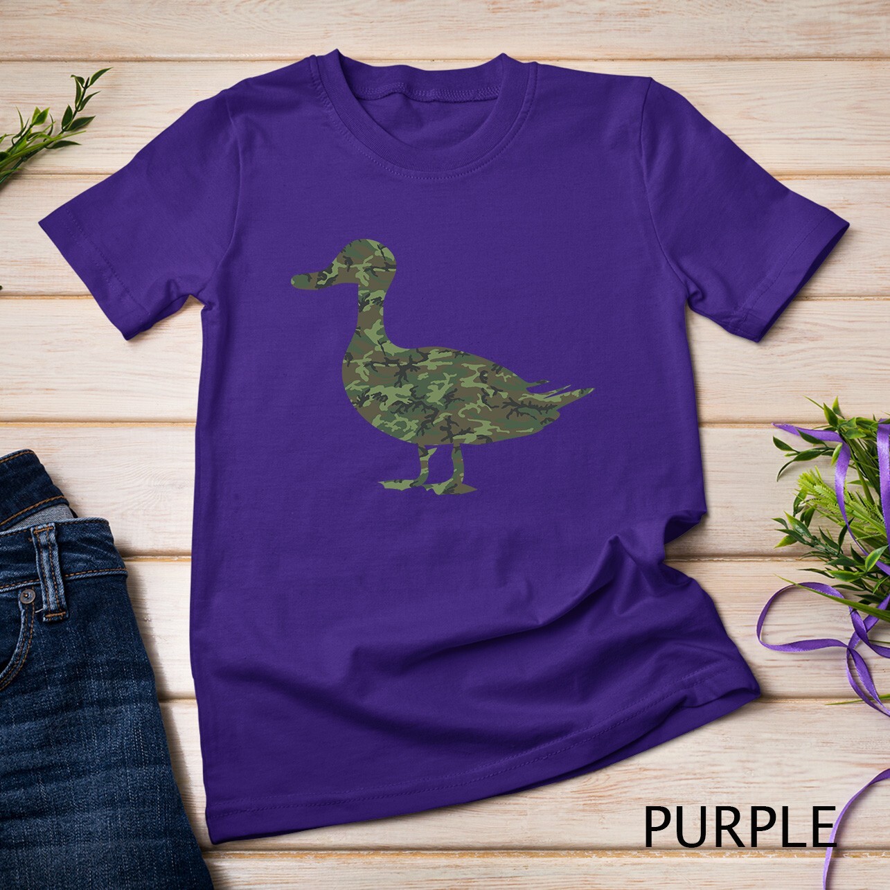 Military Duck Camo Print US Mallard Dipper Veteran Men Gift Unisex T-shirt