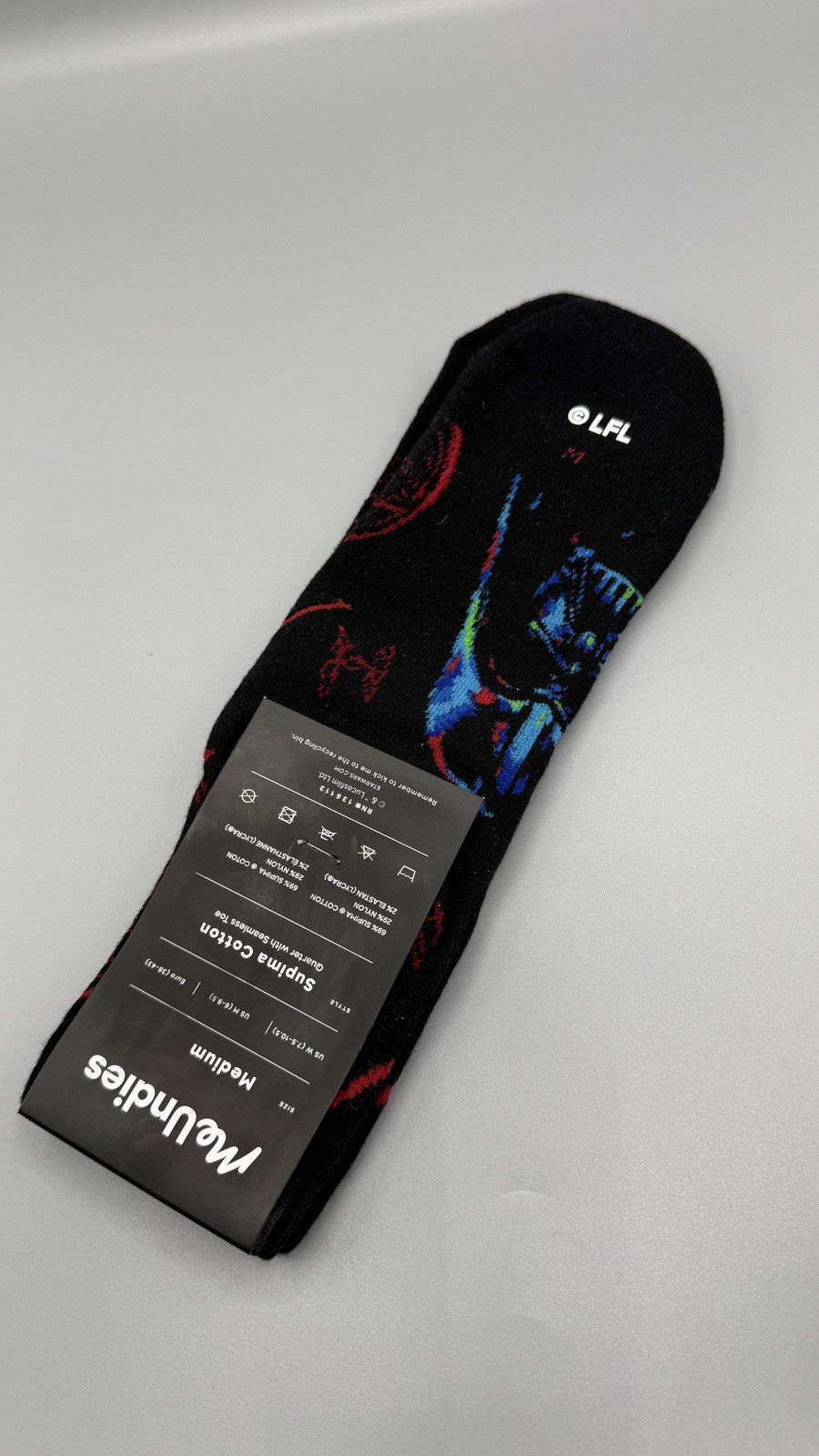 Me Undies × STAR WARS Darth Vade CREW SOCKS Soft Cotton Flat toe seam UNISEX