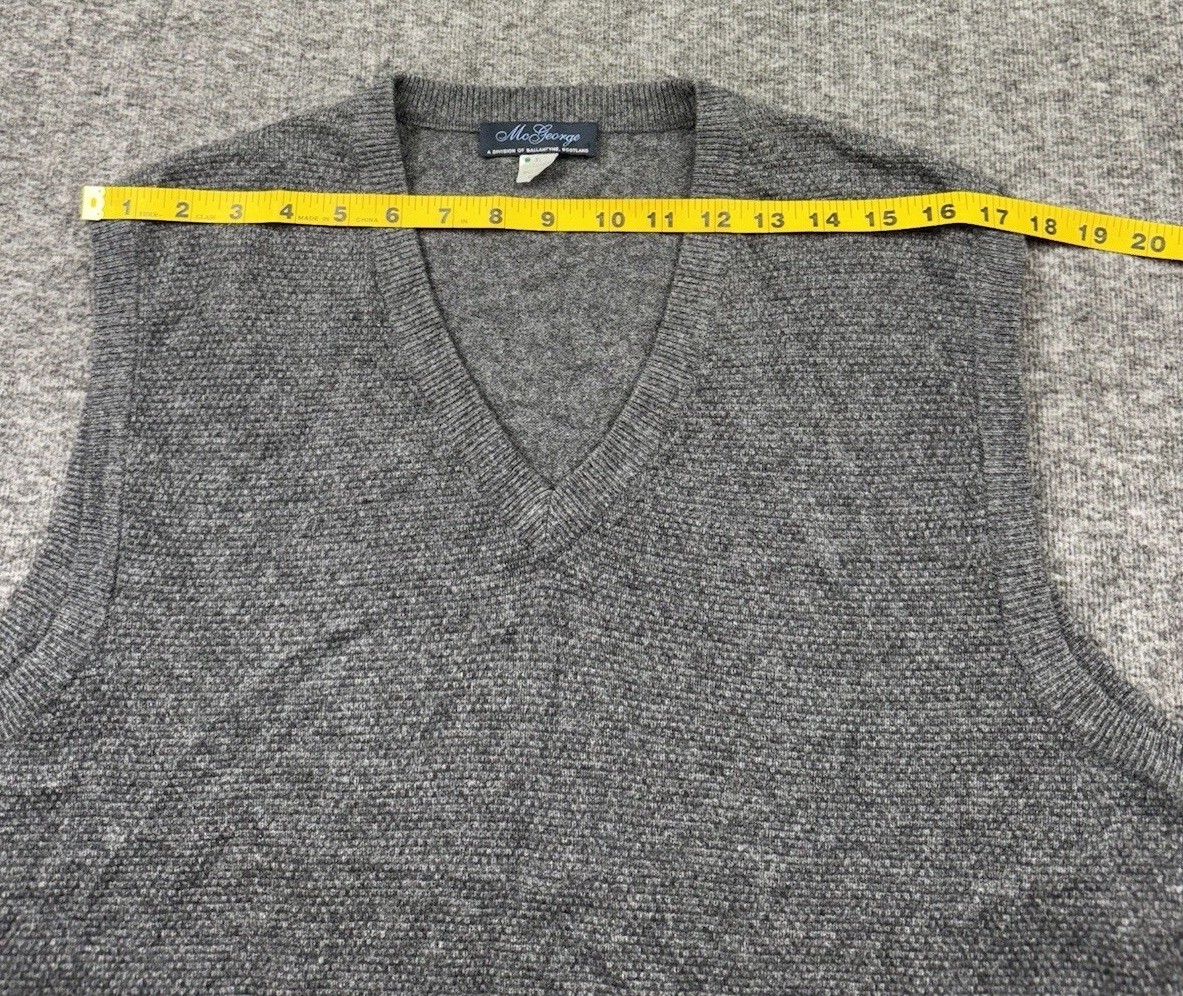 McGeorge Ballantyne Scotland Men’s Cashmere Sweater Vest Sz XL Gray Grandpa