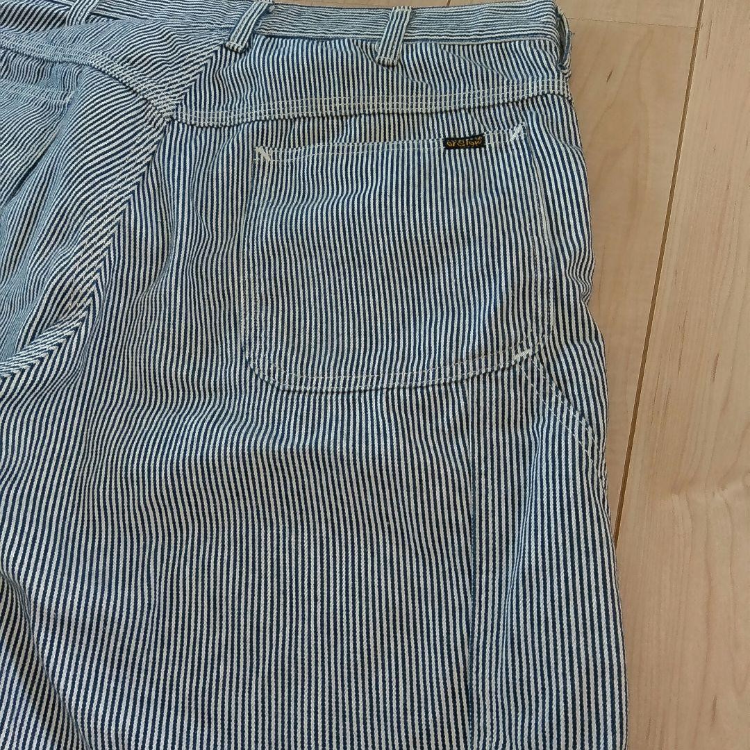 orSlow Painter Shorts Hickory Stripe Size L Blue White