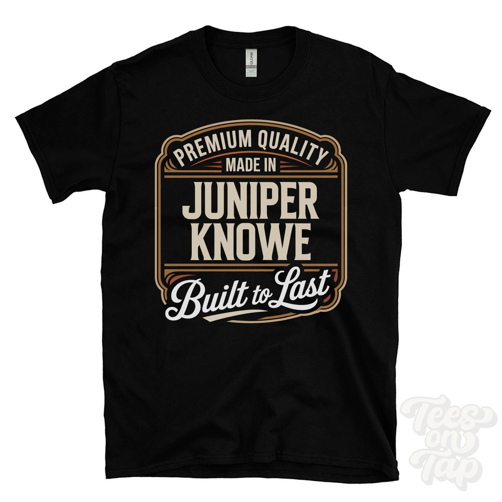 MADE IN JUNIPER KNOWE PREMIUM QUALITY BUILT TO LAST T-SHIRT biggar scotland
