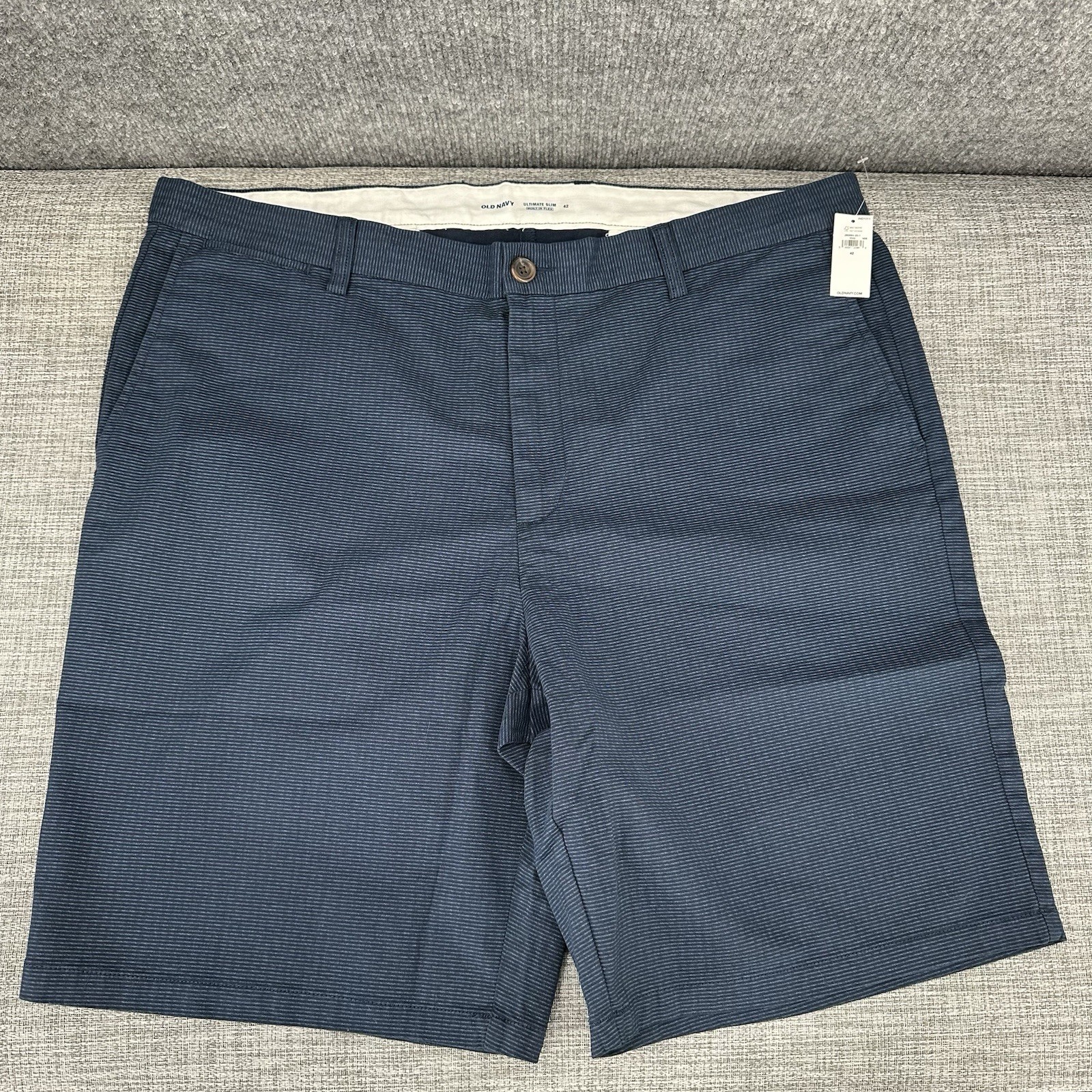 Old Navy Built in Flex Shorts Men’s 42 Ultimate Slim Seersucker Blue 10″ inseam