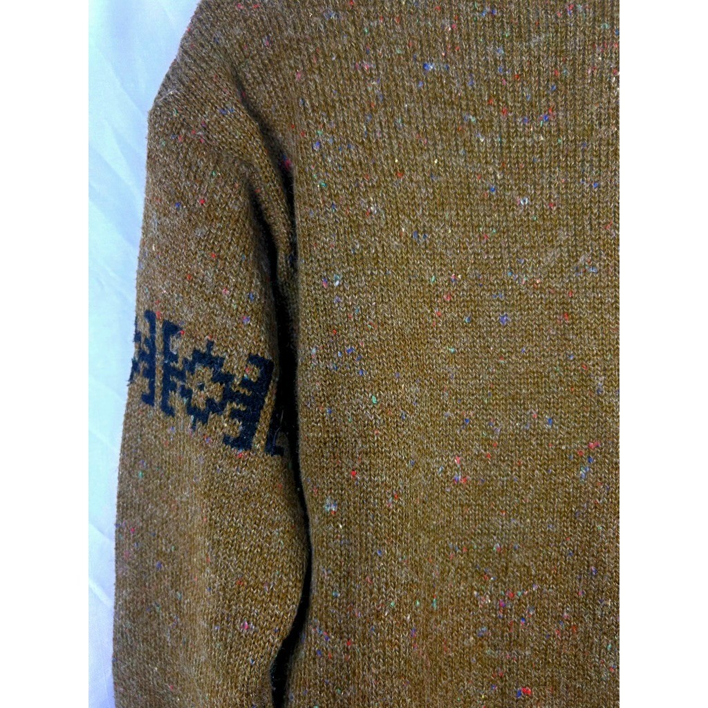 Vintage 80s Nencini Fieldstone Flecked Wool Blend Sweater Olive Heritage Outdoor
