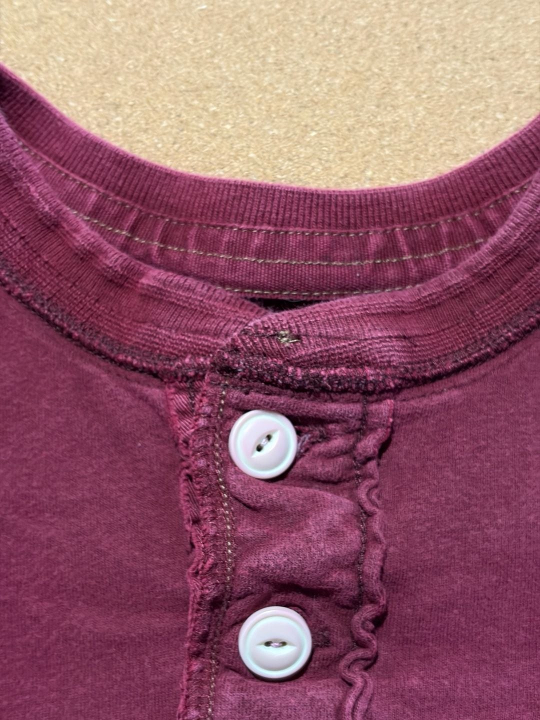 American Eagle Outfitters Men’s Long Sleeve Henley Shirt Embroidered AE Logo