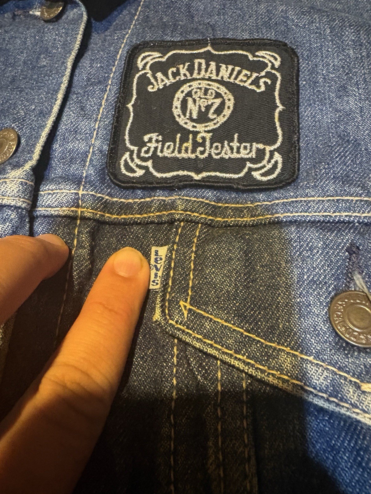 Vintage 1980s Levi’s Strauss White Tab Boxy Patch Denim Jacket