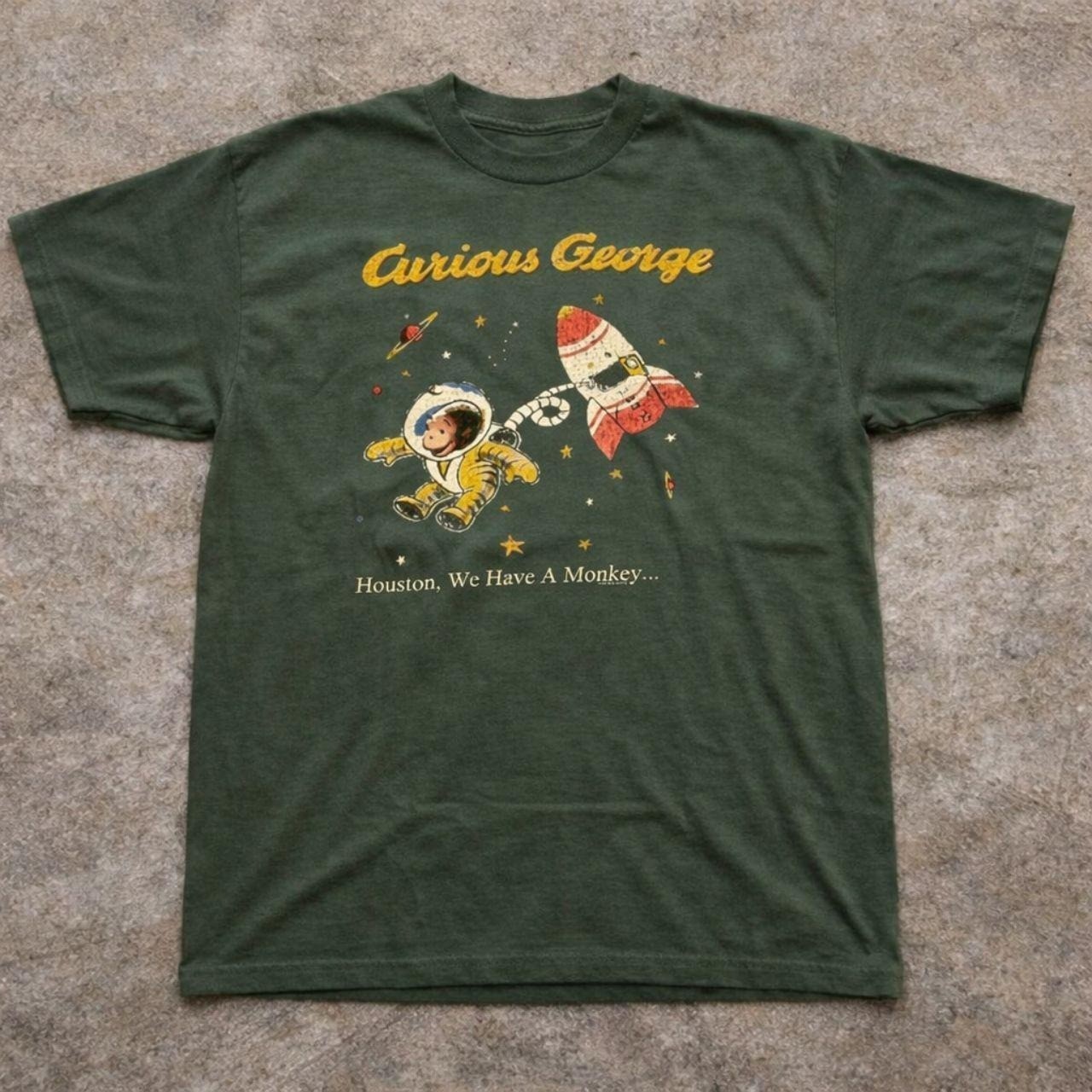Retro Curious George Astronaut Space Monkey Unisex T-Shirt