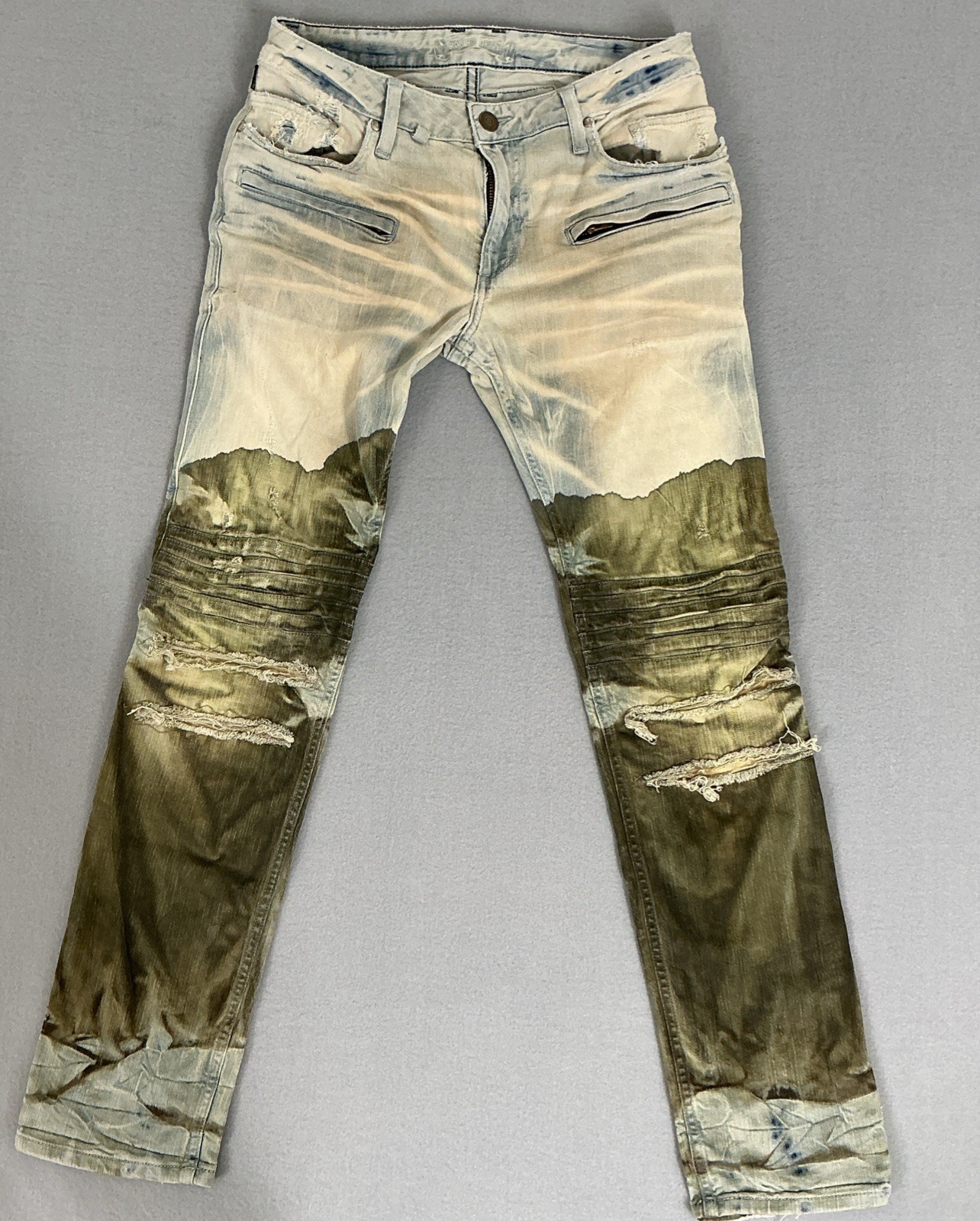 Robin’s Jean Acid Wash Motor Biker Denim Men’s size 32 (0038)