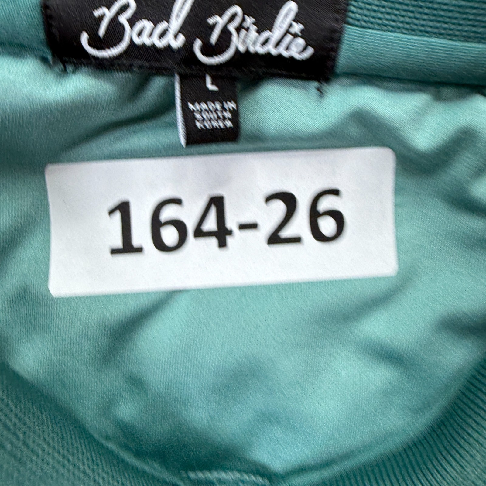 Bad Birdie Polo Shirt Men L Seafoam Green Teal Contrasting Trim Stretch