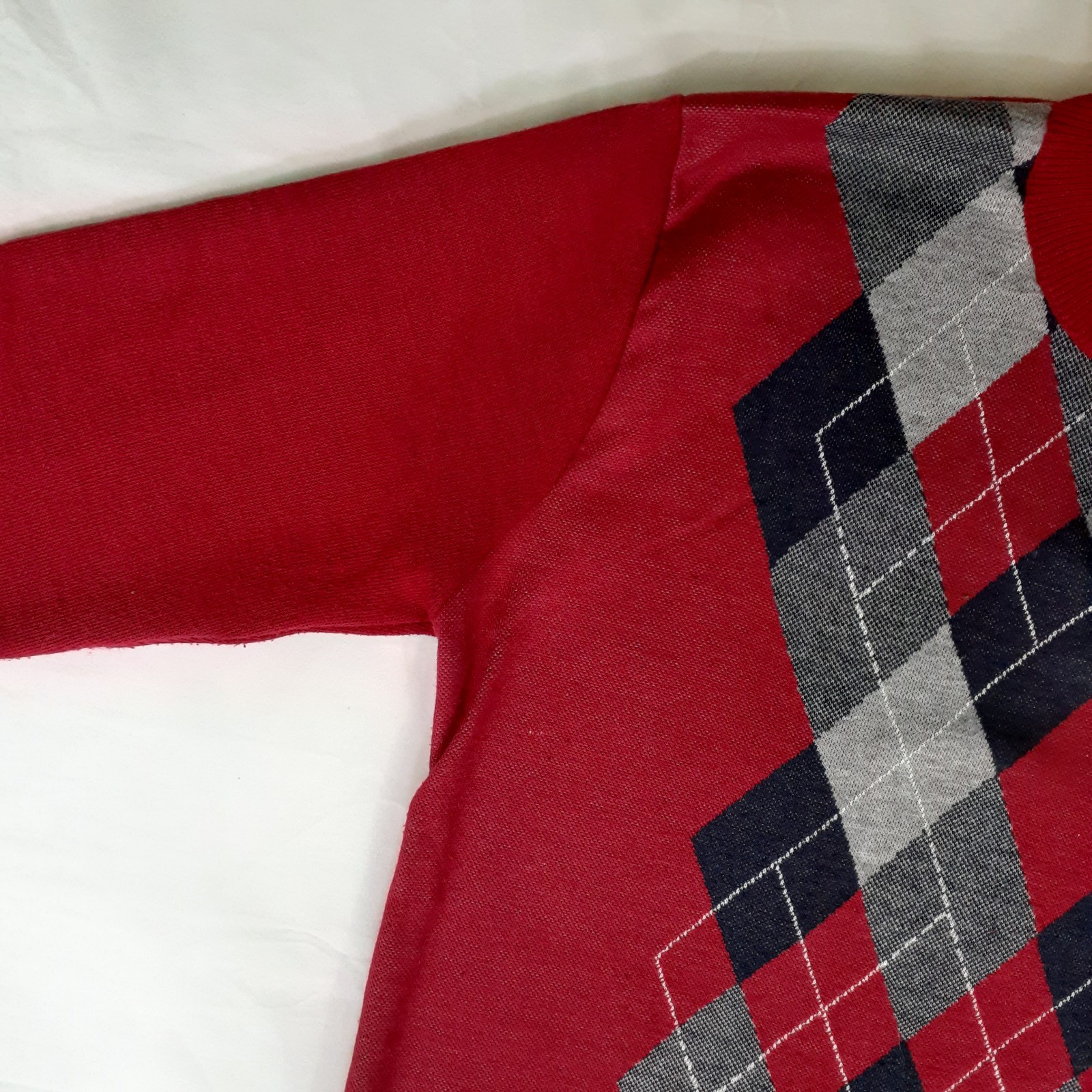 Ballantyne Edinburgh 1/4 Zip Sweater Mens 2XL Red Argyle Long Sleeve Classic VTG