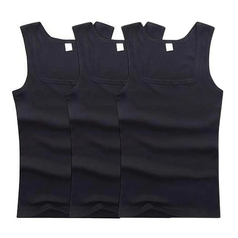 3pcs/Lot Cotton Sleeveless T-shirt Men’s And Women’s Solid Color Casual.