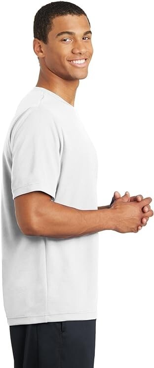 Sport Tek Adult Mens PosiCharge ST340 Size Small White SS Athletic Tshirt New