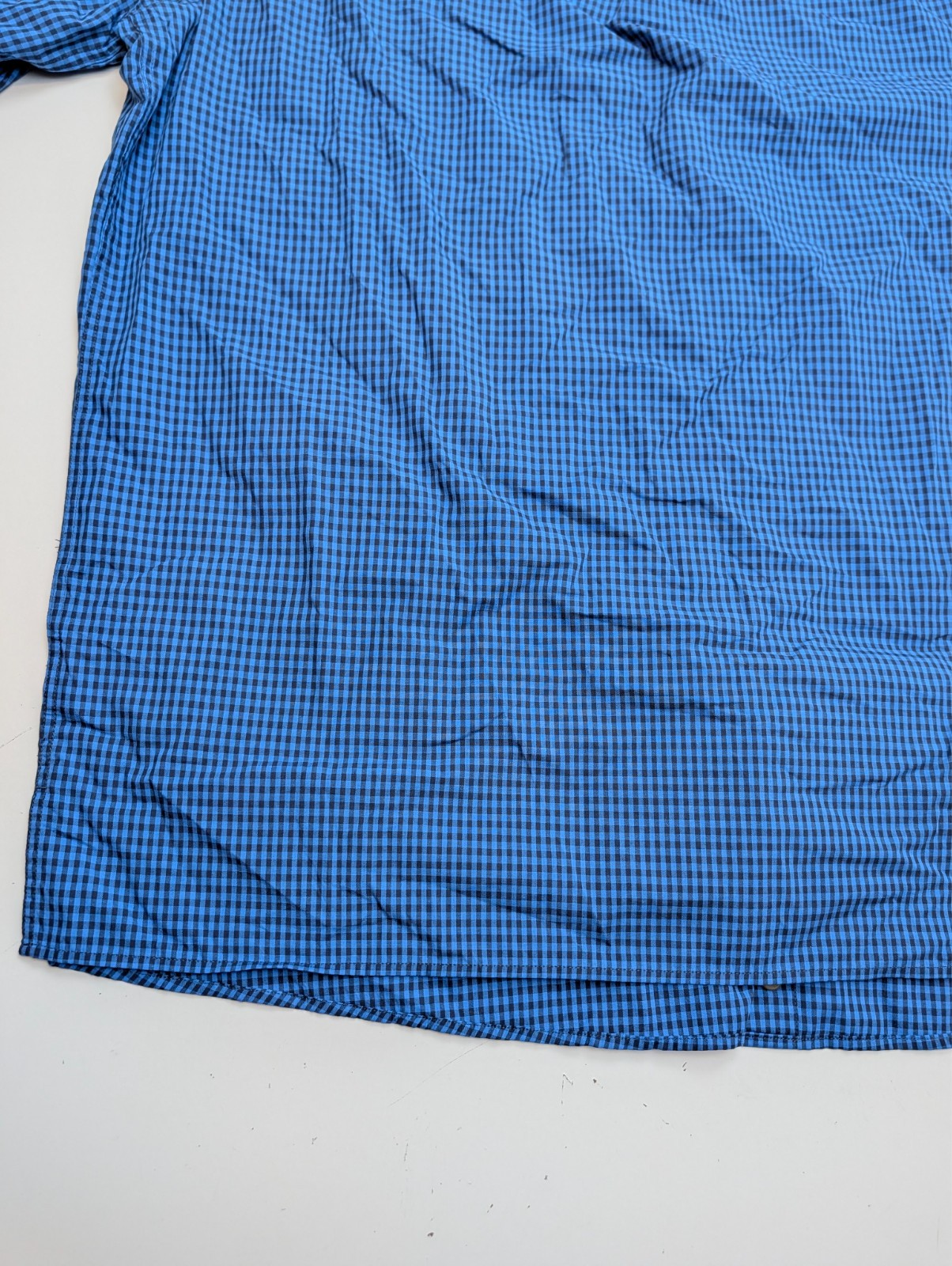 Harbor Bay DXL Casual Button Down Shirt XLT 1XLT Blue Black Plaid Striped NEW