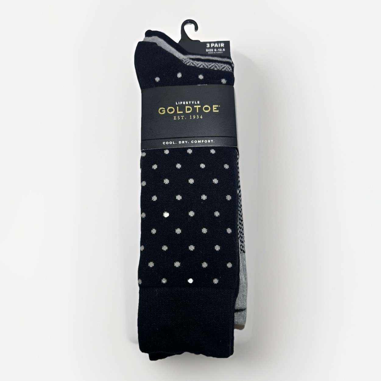 New Godltoe Men 3 Pack Lifestyle Collection 3 Pack Dress Socks Sizes 6-12.5
