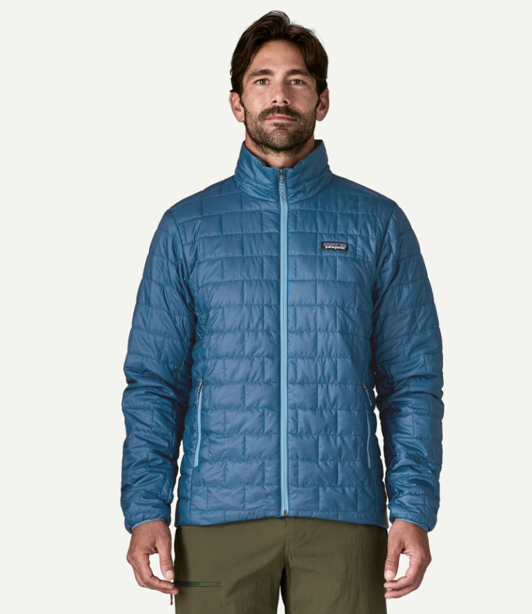 Patagoni Mens Nano Puff Insulated Jacket Lightweight Aquatic Blue