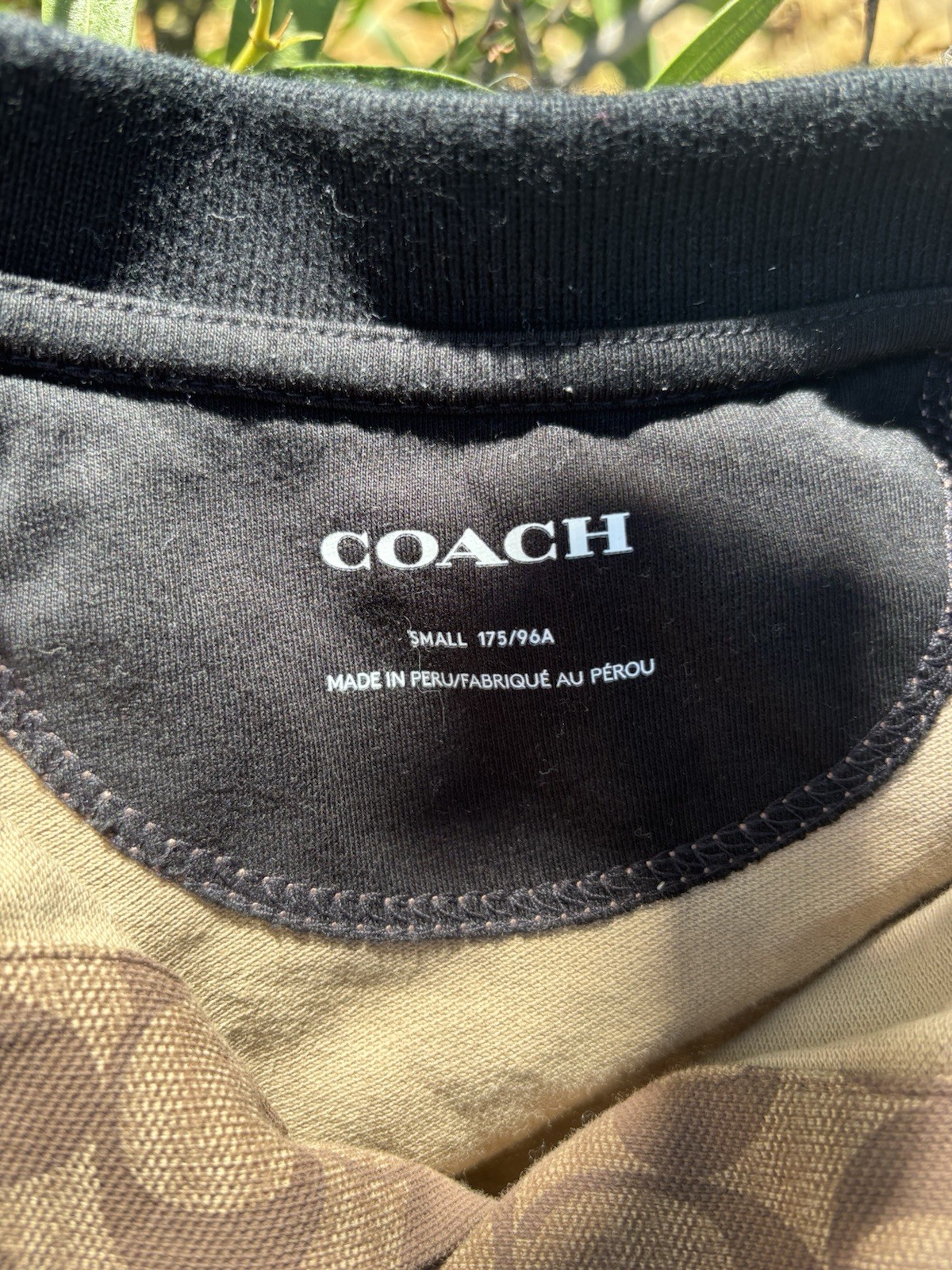 Coach Men’s Logo Polo Shirt Size S Cotton Short Sleeve Brown/Black
