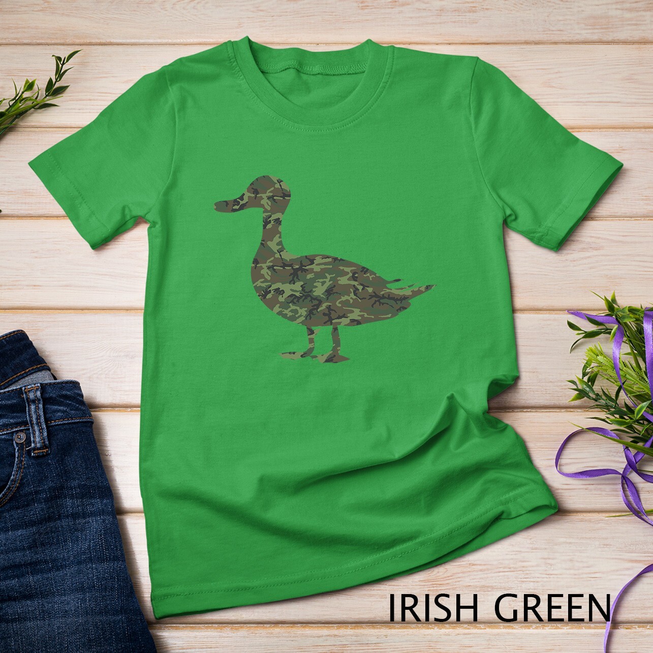 Military Duck Camo Print US Mallard Dipper Veteran Men Gift Unisex T-shirt