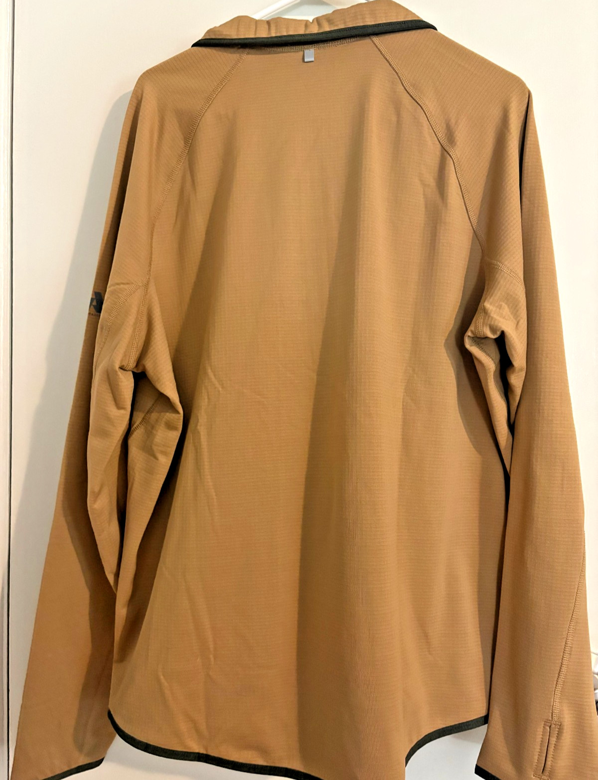 Eddie Bauer Mens XLarge yellow High Route Grid Fleece 1/2 Zip FreeHeat jacket