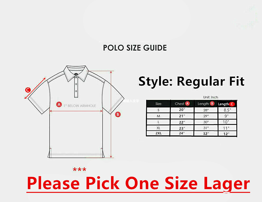 Men’s Polo Shirt Golf Sports Plain Casual New Cotton Jersey T Shirt Short Sleeve