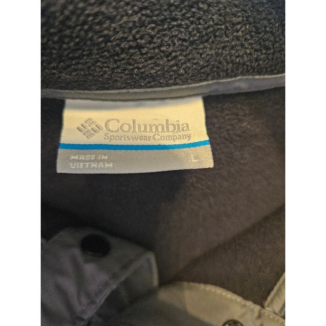 Columbia Mens Steens Mountain Fleece Pullover Grey Black Snap Neck Large