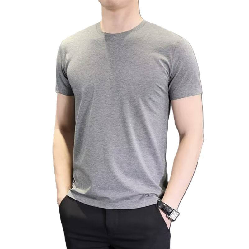 Polyester Mens Slim Fit Tight Fit Shirt T Shirt Pure Solid Color Multiple Size