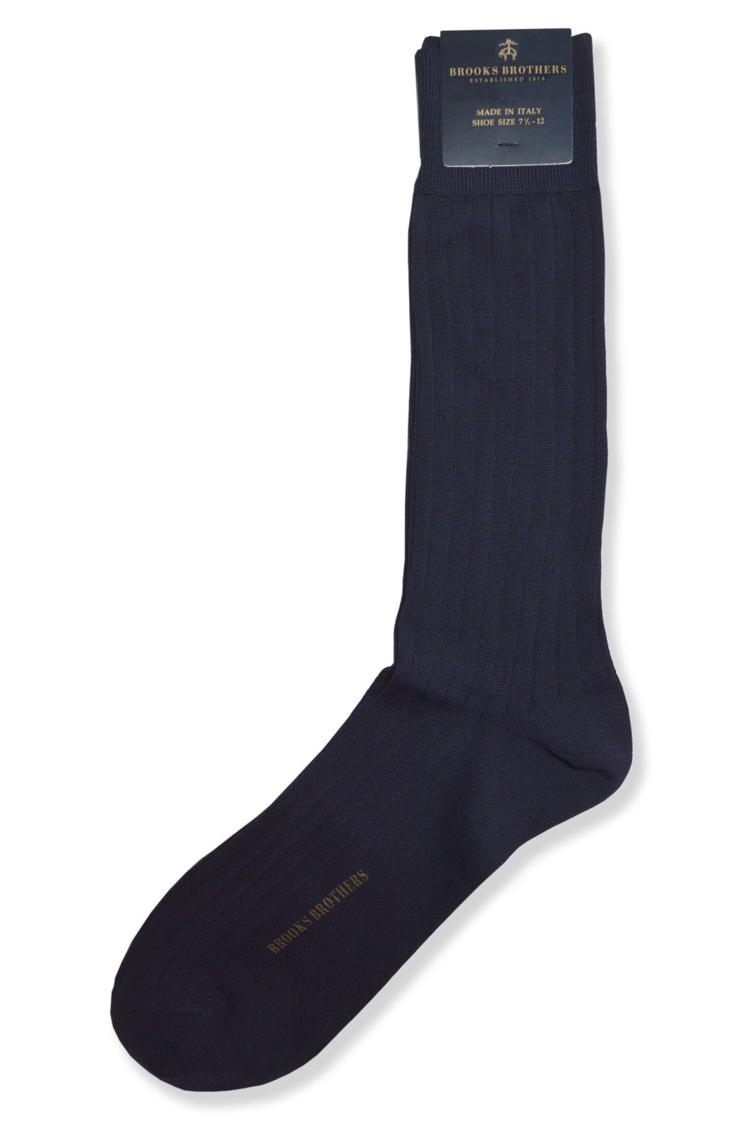 Brooks Brothers Mens Black Brown Blue Ribbed Merino Wool Socks 3 Pack BB-4921