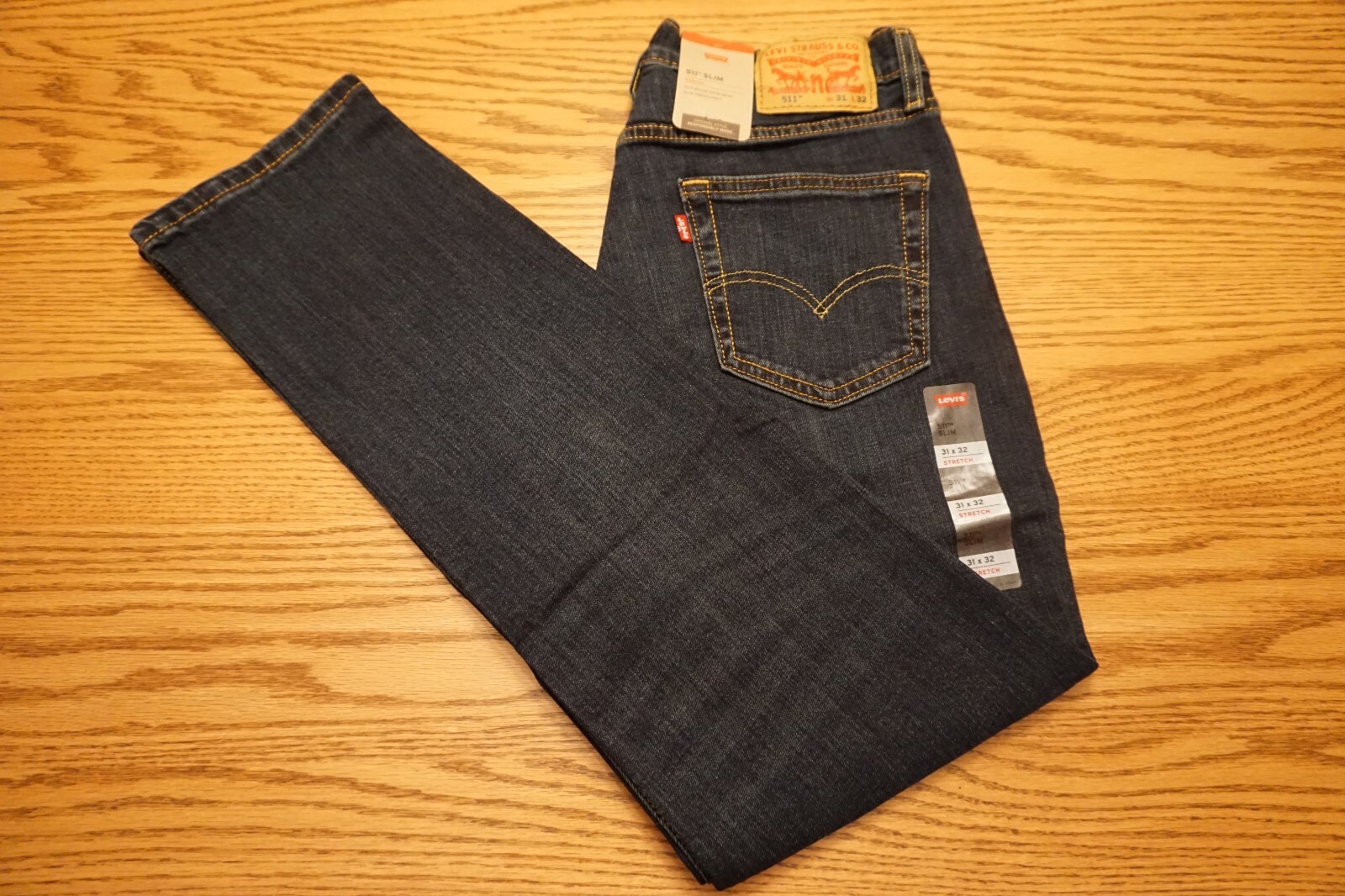 NWT MEN’S LEVI JEANS 511 Multiple Sizes Slim Below Waist Stretch Dark Blue $69