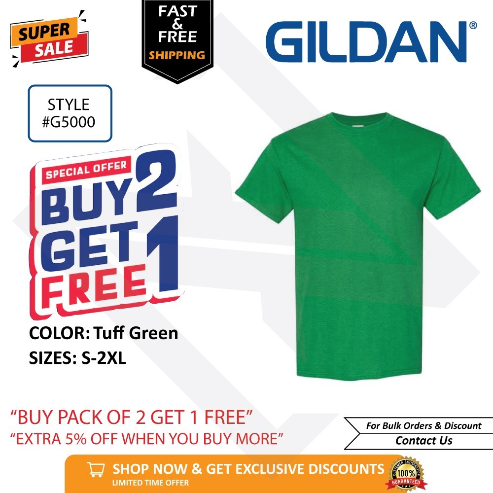 Gildan G500 Heavy Cotton T Shirt BUY 2 GET 1 FREE Blank Plain Casual Unisex Tee
