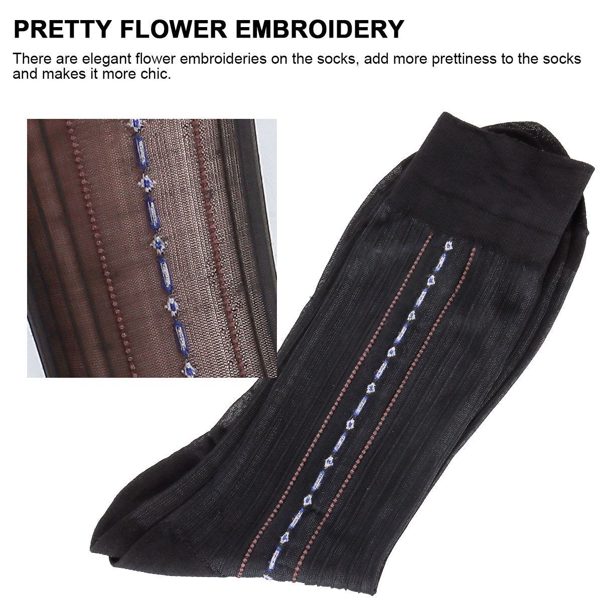 1/3/5Pair Mens Business Thin Soft Silk Stockings Sheer Breathable Dress Socks