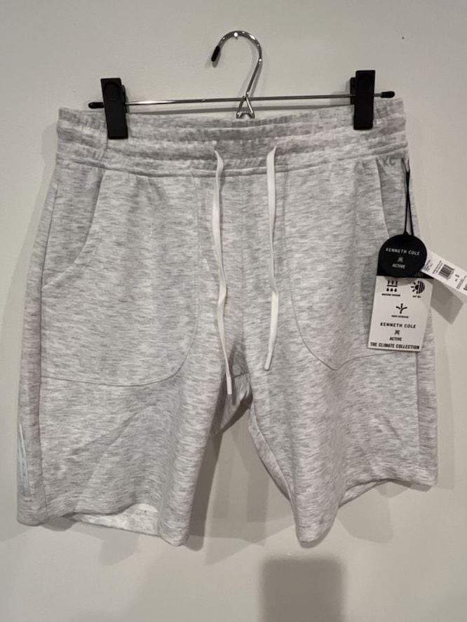 Kenneth Cole Active The Climate Collection Heather Grey Drawstring Sweat Shorts