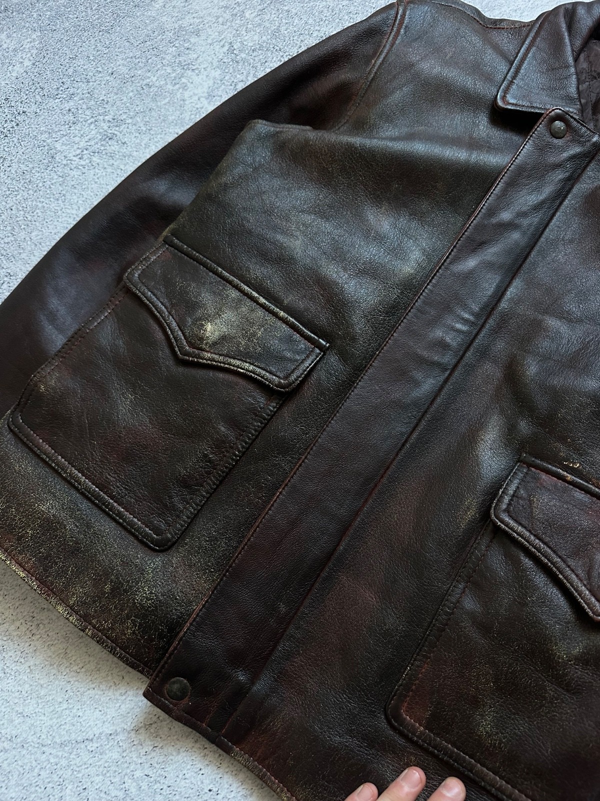 Indiana Jones Distressed Leather Jacket Size L Style The Real Mccoy’s 30-40’s