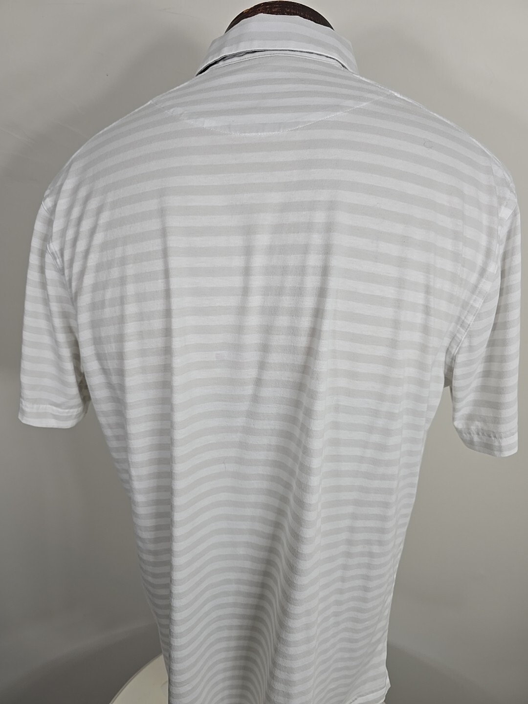 Nike Mens Large Gray White Black Short Sleeve Golf Polo Shirt