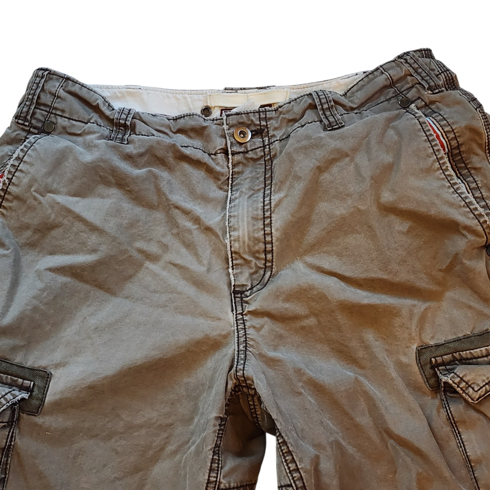 Old Navy Mens Cargo Shorts Size 31 Brown Distressed Raw Edge Hem
