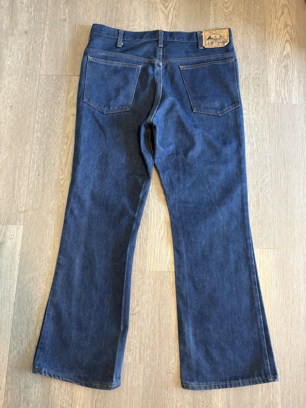 Vintage 1980s Plain Pockets JCPenney Jeans Flared Bootcut Raw Denim 36×30