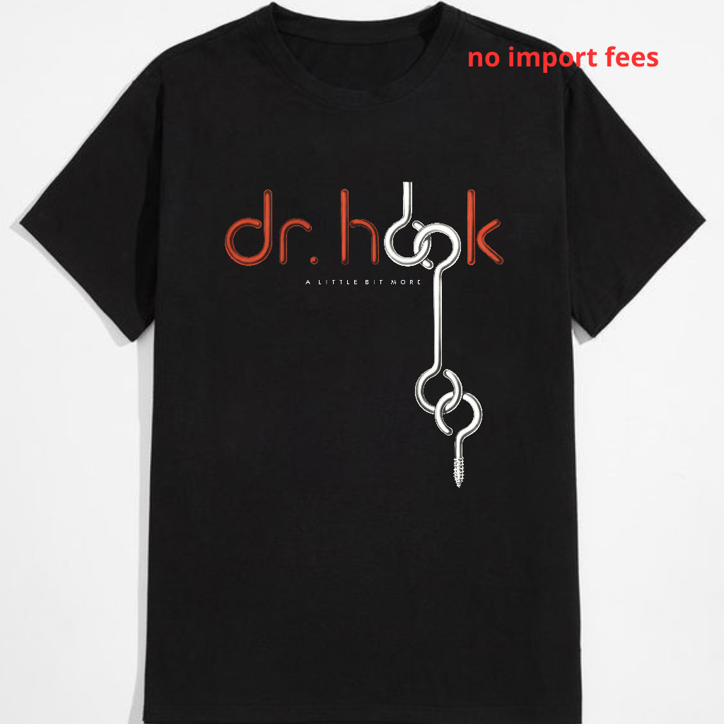 Dr. Hook Band Men’s & Women’s Cotton T-Shirt, S-XXL, Black – Style A Little Bit