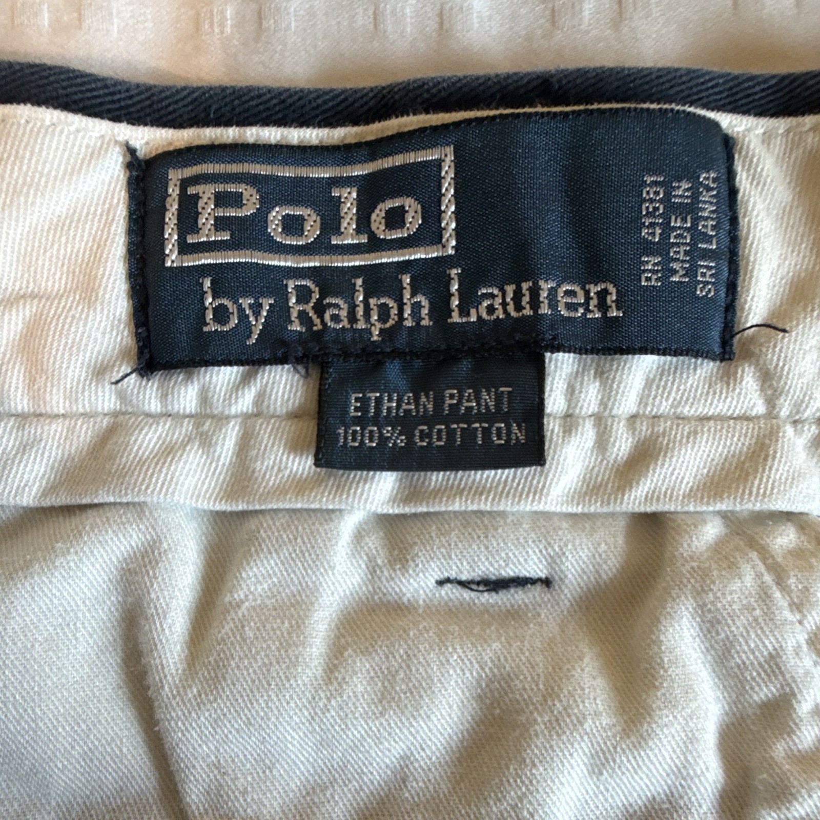 Polo by Ralph Lauren Men’s Ethan Pants Navy Blue 34×32 Twill Cotton Classic