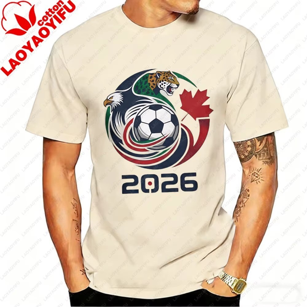 2026 Football T-Shirt USA Canada Mexico Eagle Jaguar Fan Shirt Mens