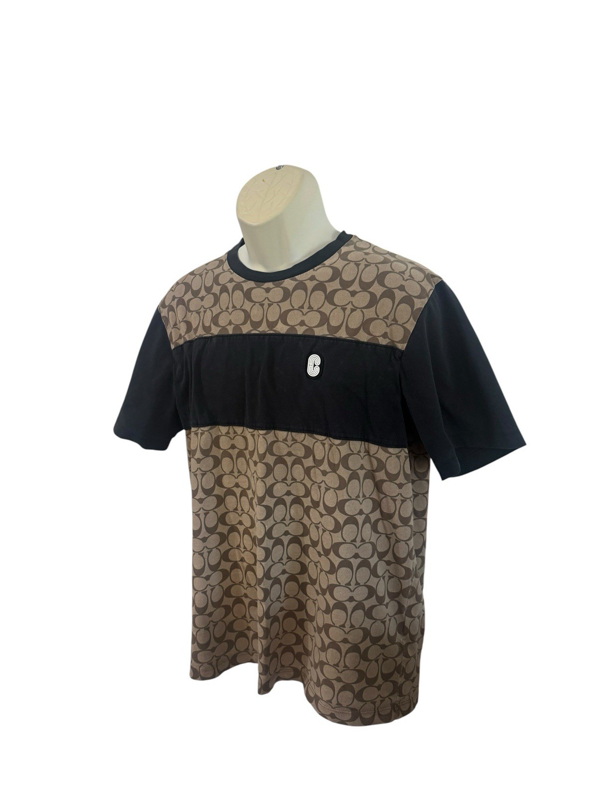 Coach Brown Logo Men’s Fashion T-shirt Size L Everyday Wear