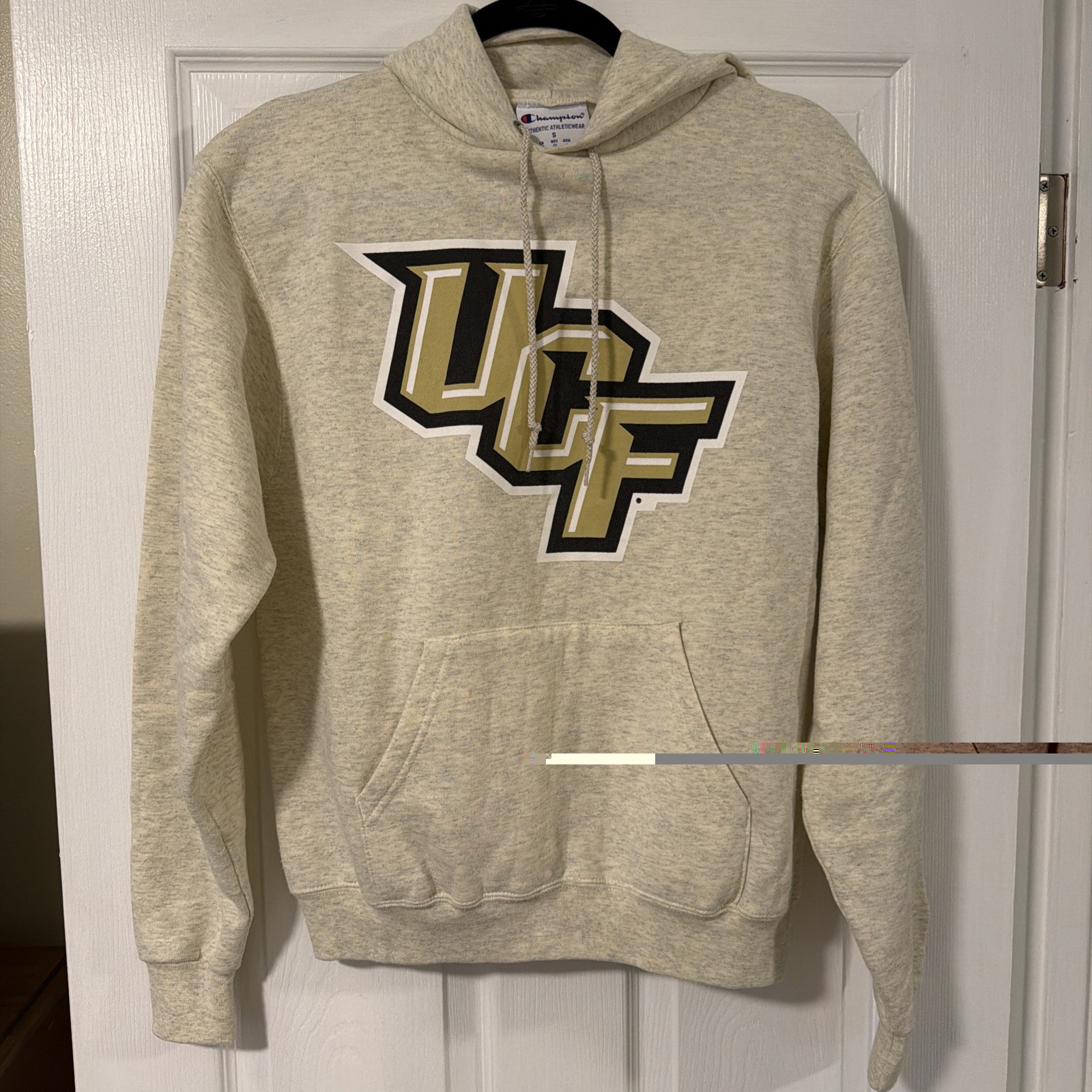 Champion UCF Knights Small Authentic Apparel Off White Cream Hoodie