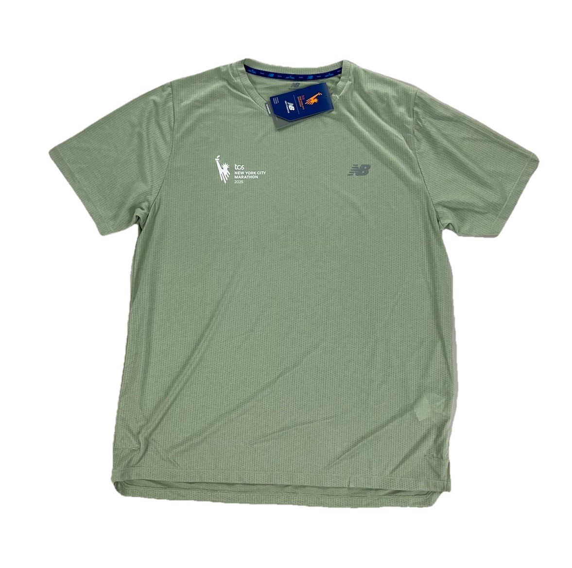 NEW New Balance Athletics New York City Marathon 2025 Running Mens Shirt Green
