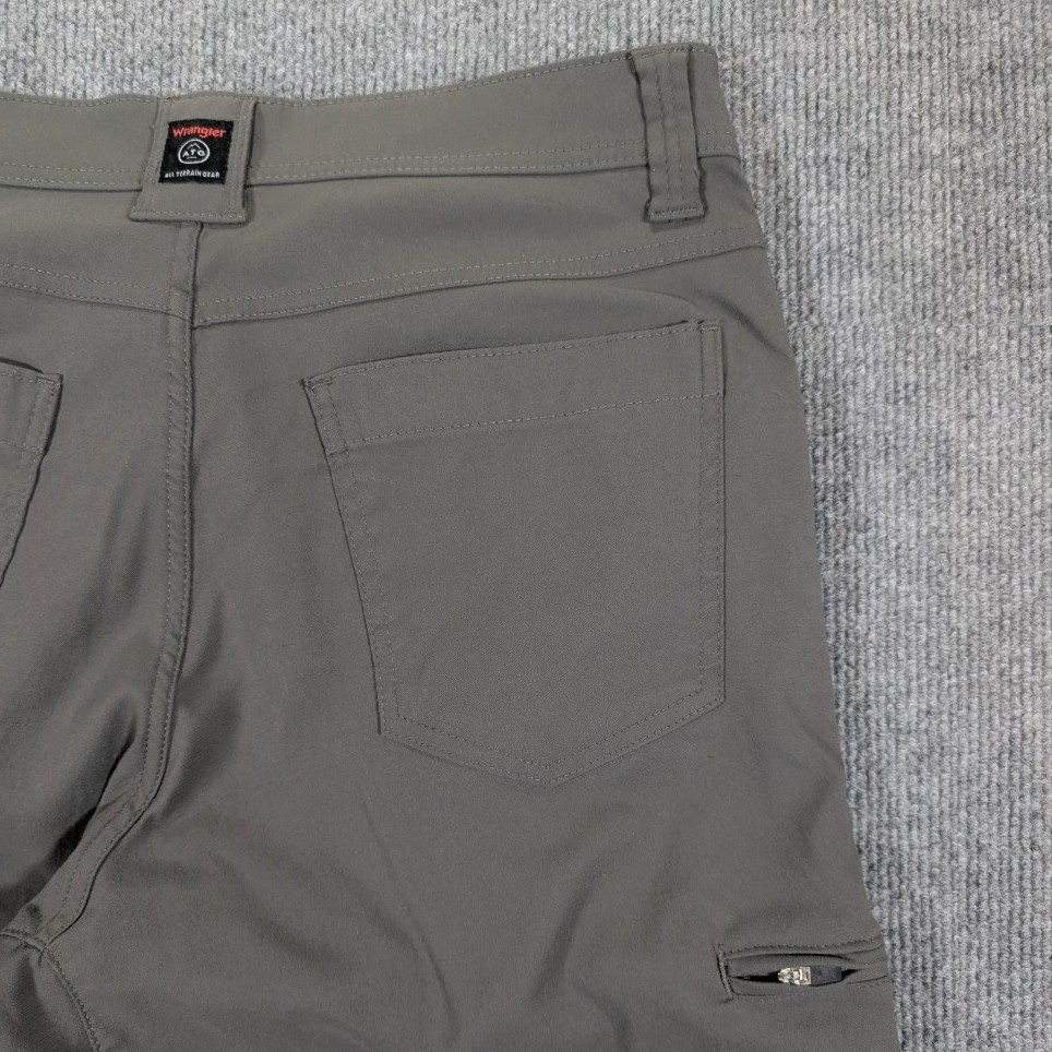 Wrangler ATG Tech Pants Mens 34×32 Gray Utility Hiking Outdoor Cargo Slack