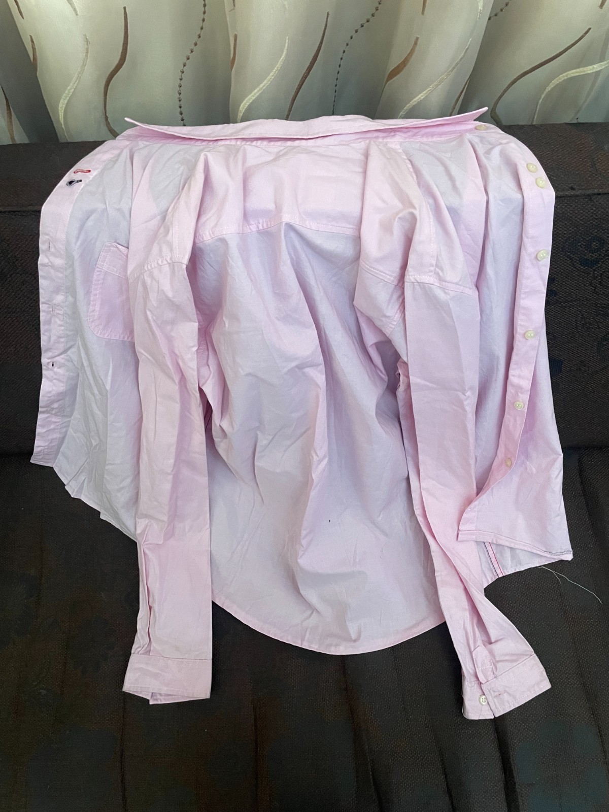 Berska Fashion Men Dress Shirt Size XL Pink Long Sleeve Button Up Pocket Cotton